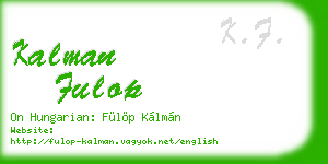 kalman fulop business card