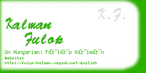 kalman fulop business card